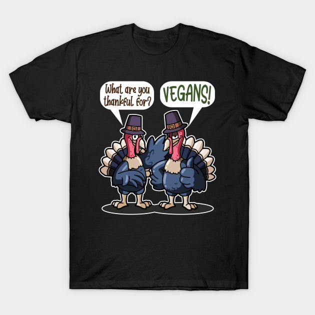 THANKSGIVING FUNNY VEGAN - What are you thankful for Gift Idea T-Shirt by Art Like Wow Designs